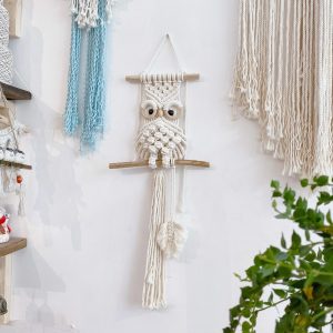 Phụ Kiện Cú Thông Thái MACRAME Treo Tường Trang Trí